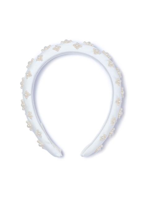 Jennifer Behr pearl-embellished silk headband