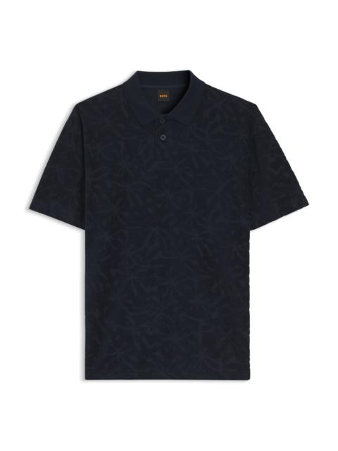 BOSS FLORAL-JACQUARD POLO SHIRT IN A COTTON BLEND