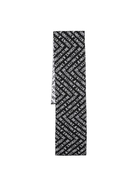 logo intarsia-knit wool-blend scarf