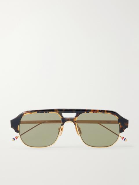 Thom Browne Aviator-Style Tortoiseshell Acetate and Titanium Sunglasses
