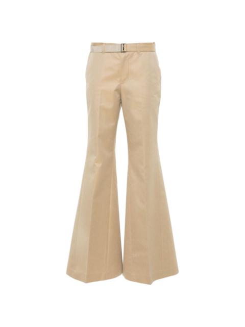 flared belted trousers
