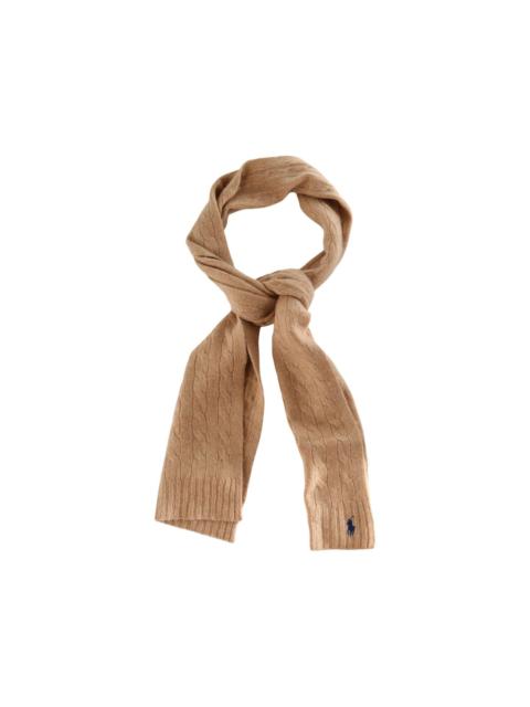 Polo Ralph Lauren cable-knit embroidered scarf