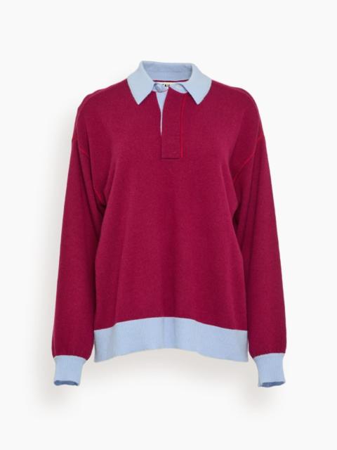 STAUD Michael Cashmere Sweater in Crimson