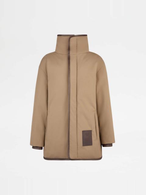 Tod's JACKET WITH LEATHER INSERTS - BROWN