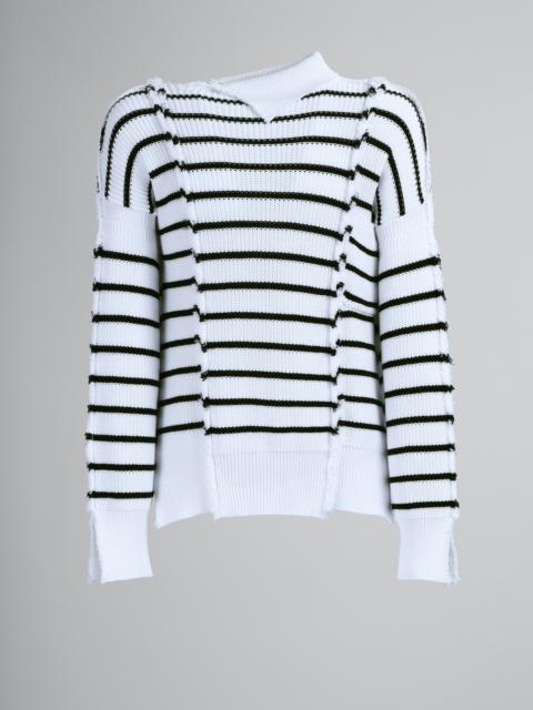 Marni BRETON STRIPES COTTON LONG T-NECK SWEATER