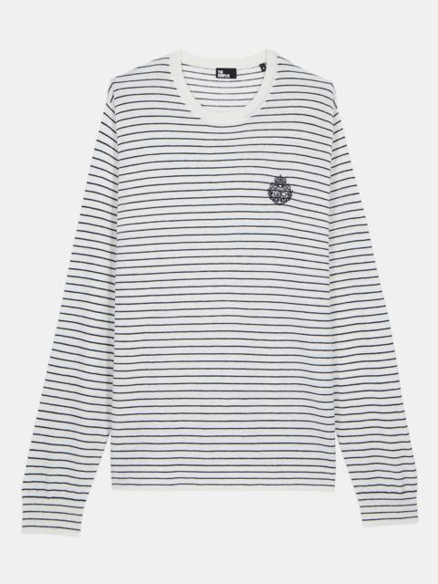The Kooples BLAZON STRIPED WOOL AND CASHMERE SWEATER