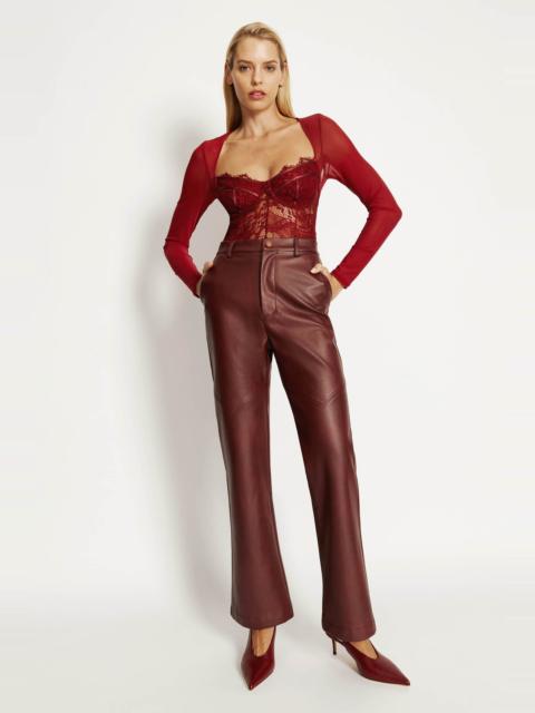 BARDOT Karson Vegan Leather Pant In Burgundy