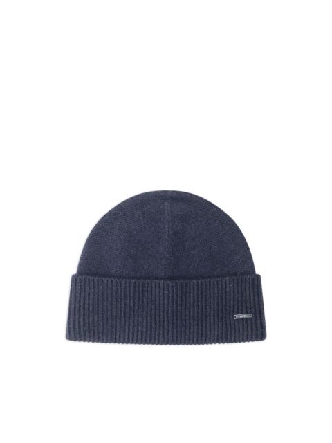 BOSS ribbed beanie hat