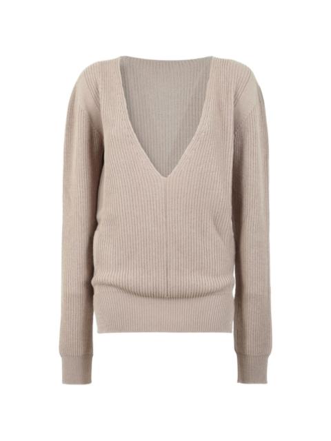 Rick Owens ribbed-knit V-neck sweater
