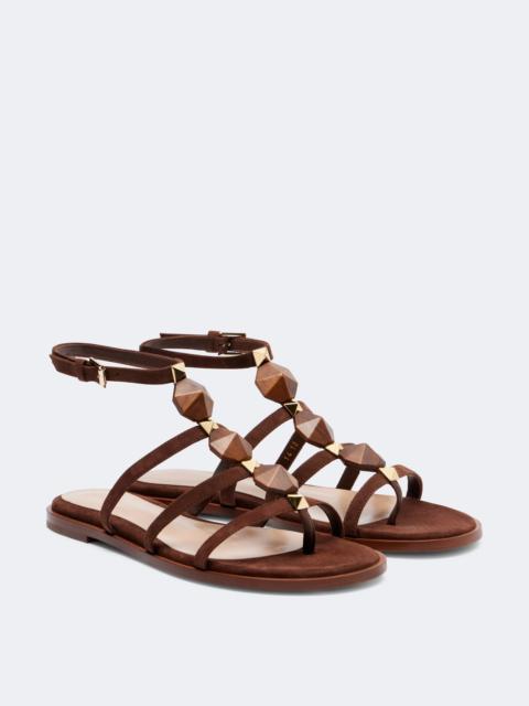 Gianvito Rossi Studded suede thong sandals