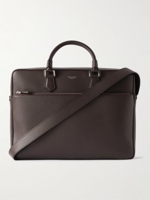 Serapian Full-Grain Leather Briefcase Brown