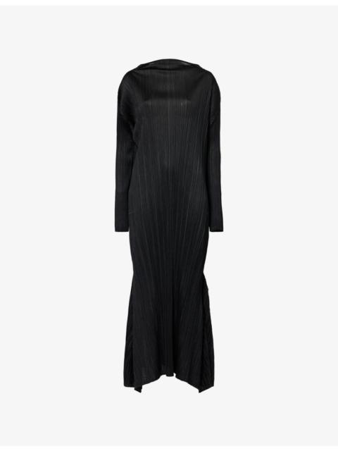 Pleats Please Issey Miyake Ole Long-Sleeve Knit Midi Dress