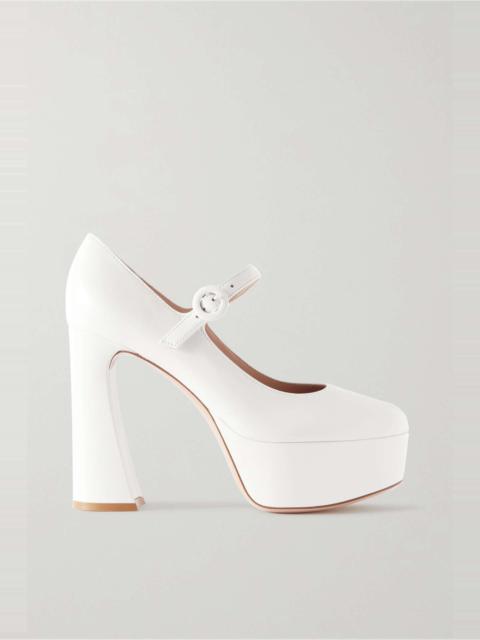 Gianvito Rossi 120 leather platform Mary Jane pumps