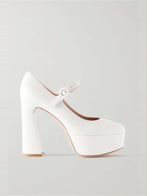 120 leather platform Mary Jane pumps