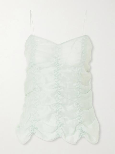 KHAITE Inara Ruched Lyocell And Silk-blend Tank