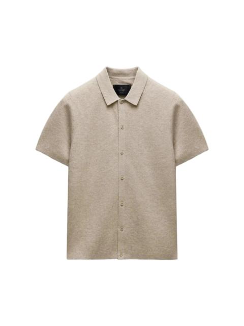 Reigning Champ Cotton Linen Stripe Piazza Shirt - Heather Oatmeal