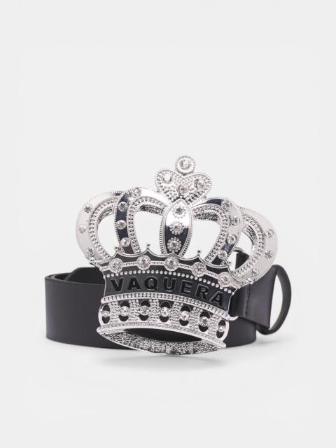 VAQUERA Swarovski Crystal Crown Buckle Belt
