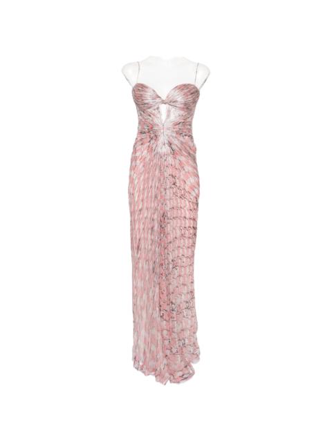 MARIA LUCIA HOHAN Maria Lucia Hohan Plissé-effect Cutout Maxi Dress