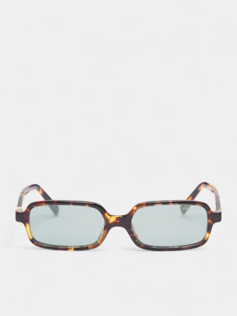 Miu Miu Brown Havana Rectangular Sunglasses