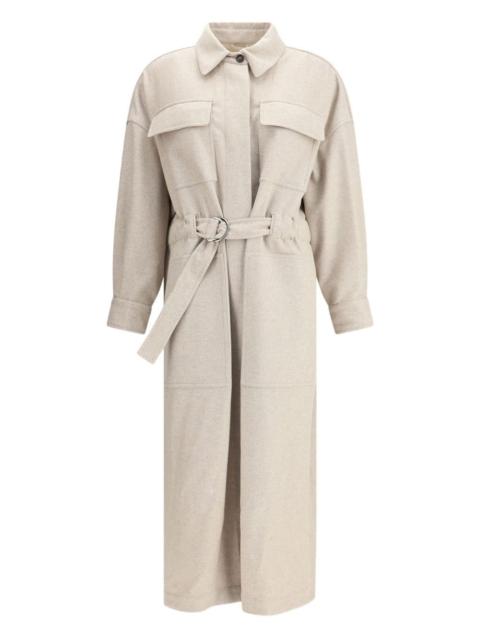 Brunello Cucinelli belted flap-pocket coat
