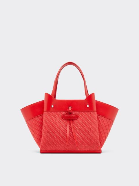 Ferrari Small Ferrari raffia and leather tote bag