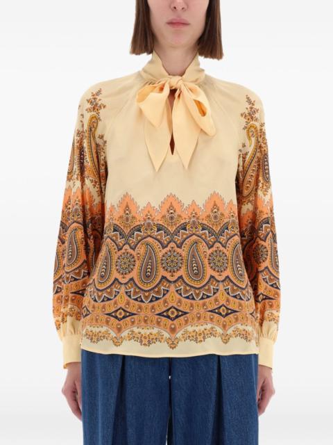 Etro paisley-pattern bow blouse