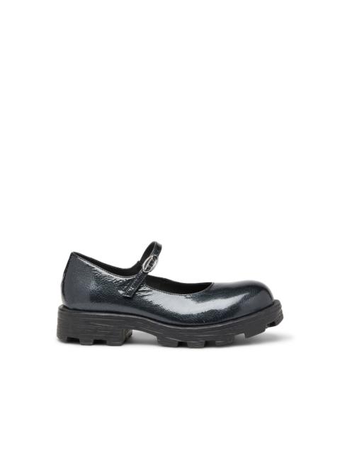 Diesel D-HAMMER - LUGGED MARY JANE FLATS IN PATENT LEATHER
