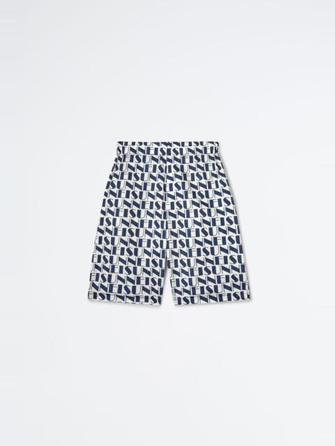 SUNNEI REVERSIBLE NAVY & WHITE LOGO BERMUDA PANTS