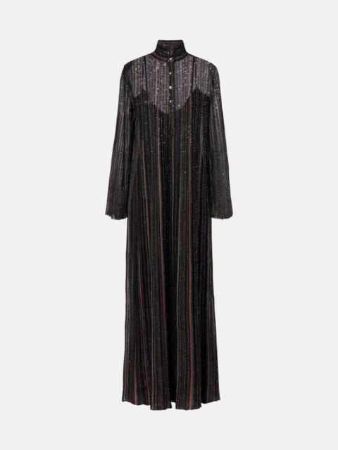 Sequined lamé maxi dress