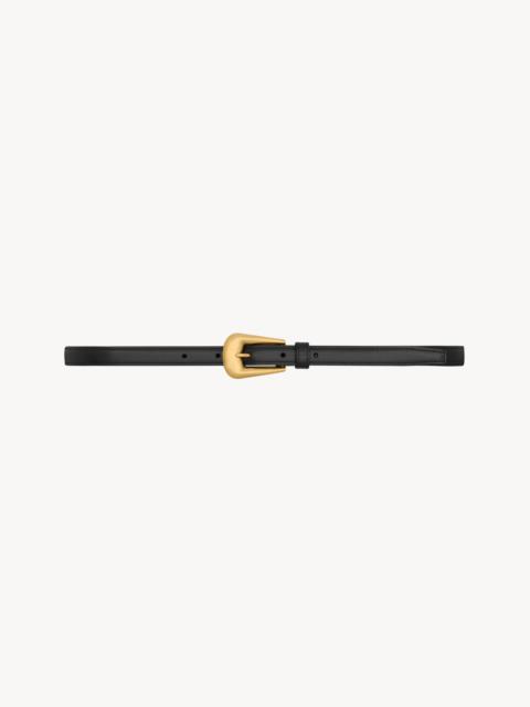 SAINT LAURENT FOLK BUCKLE THIN BELT IN SMOOTH LEATHER