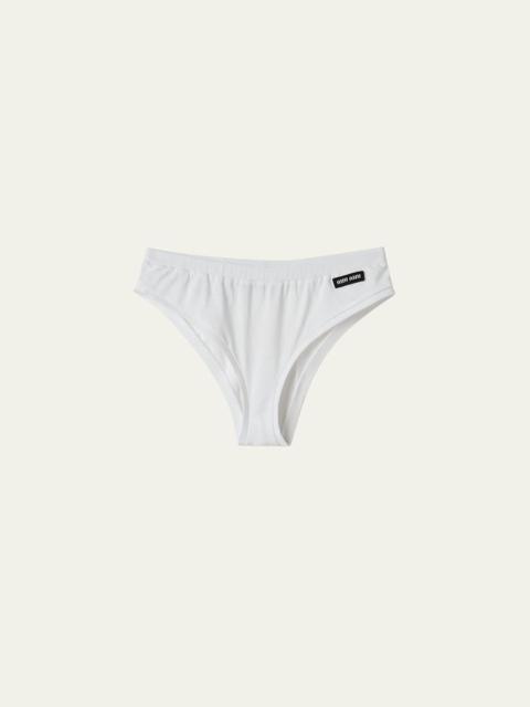 Miu Miu Logo-Tab Jersey Briefs