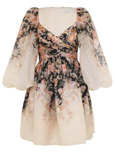【Zimmermann】Illustration floral linen and silk gown ZIMMERMANN Illustration crystal-embellished lace-trimmed