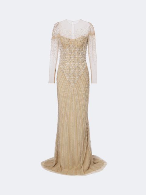 GEORGES HOBEIKA Embellished tulle gown
