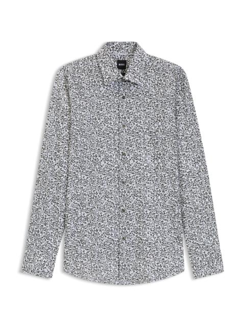 BOSS SLIM-FIT SHIRT IN FLORAL-PRINT STRETCH-COTTON POPLIN