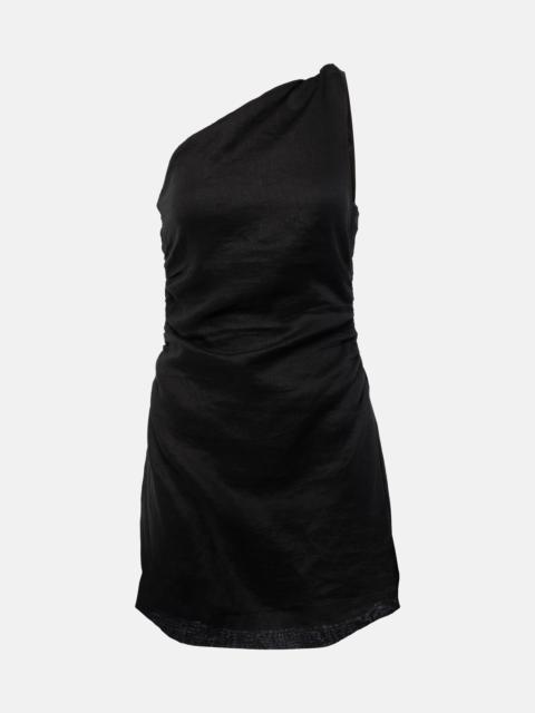 FAITHFULL Marga gathered linen minidress