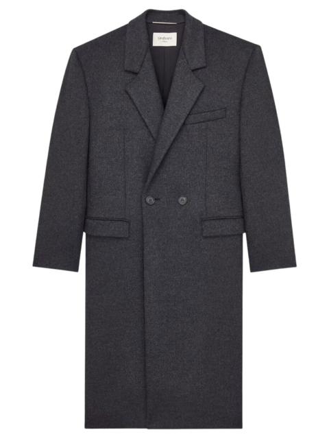 SAINT LAURENT Brushed wool double-faced coat