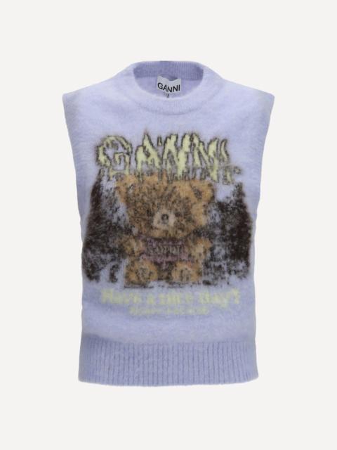 GANNI Teddy brushed alpaca Vest