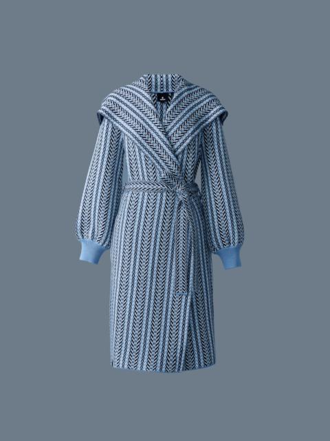 MACKAGE EFFIE-CK Long Jacquard chain-knit cardigan