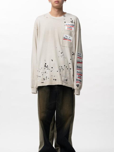Maison MIHARAYASUHIRO Embellished Sticker Long Sleeve T-shirt