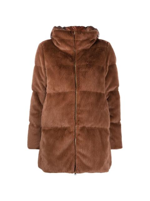 Herno faux-fur padded hooded coat
