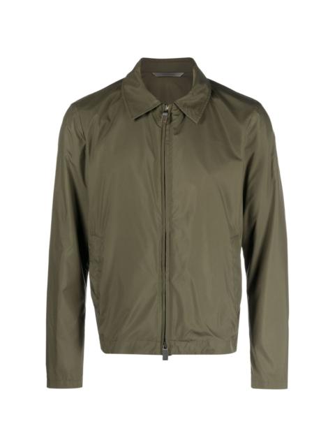 Canali goatskin zip-up shirt jacket