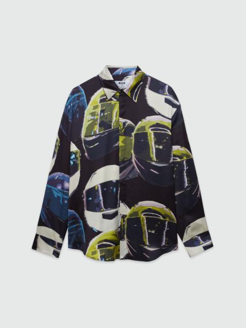 MSGM Viscose printed shirt