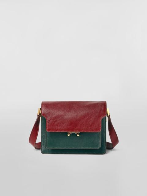 Marni Trunk Soft Bag in Green and Burgundy Tumbled Calf