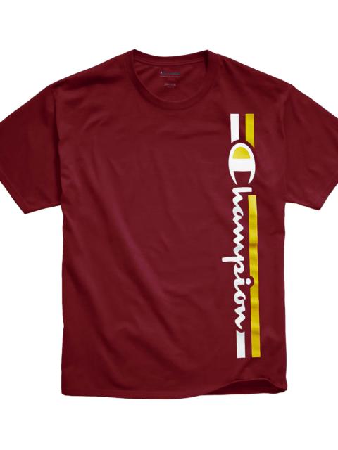 Champion Vertical Striped Script Logo T-Shirt "Cherry Pie" GT23HY07973 WFU