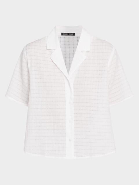 EILEEN FISHER Boxy Textured Organic Cotton-Blend Shirt