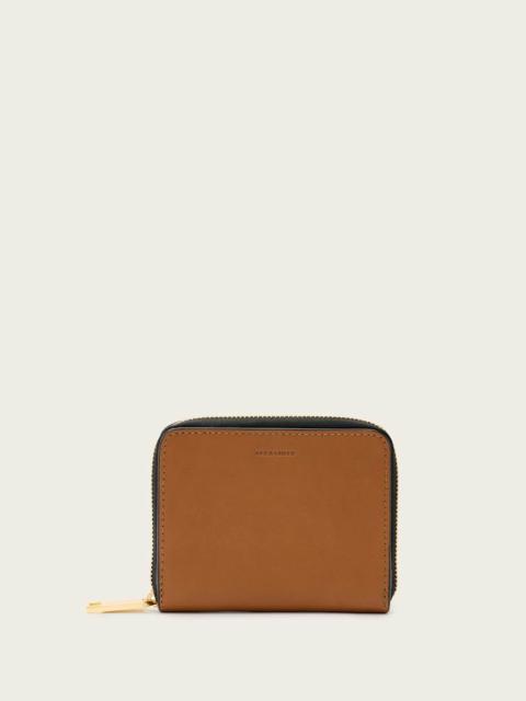 ALLSAINTS LENA HEX ZIP UP LEATHER WALLET