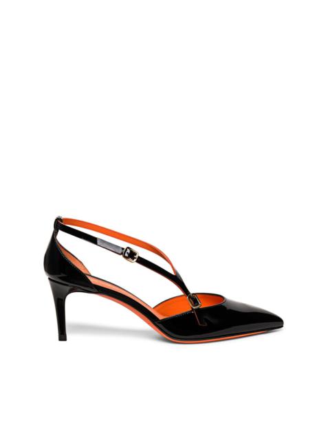 Santoni pointed-toe leather pumps