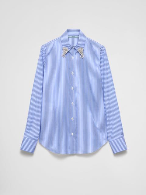 Prada Embroidered stripe poplin shirt