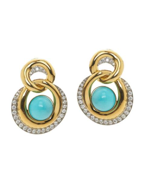 DAVID WEBB Turquoise Oyster Earrings