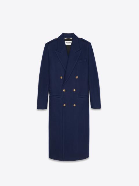 SAINT LAURENT double-breasted long coat in cashmere